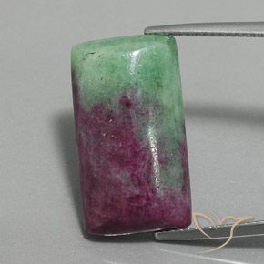 18.00ct 자연스러운 다색 루비-Zoisite, 바게트, 불투명체
