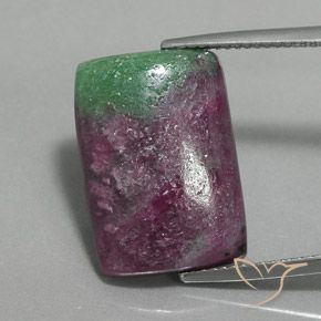 16.97ct 자연스러운 다색 루비-Zoisite, 바게트, 불투명체