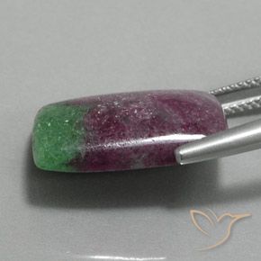 16.97캐럿 천연 다색 루비-Zoisite, 바게트, 불투명체