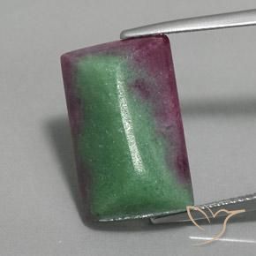 16.86ct 자연스러운 다색 루비-Zoisite, 바게트, 불투명체