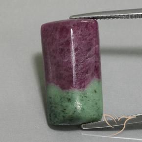 19.85ct 자연스러운 다색 루비-Zoisite, 바게트, 불투명체