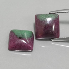 캐럿 천연 멀티컬러 루비 조이사이트 보석, 스퀘어, 11.3×11 mm, 불투명체