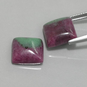 캐럿 천연 멀티컬러 루비 조이사이트 보석, 스퀘어, 11.3×11 mm, 불투명체