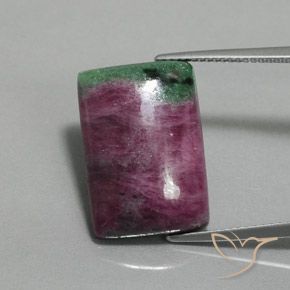 18.36ct 자연스러운 다색 루비-Zoisite, 바게트, 불투명체