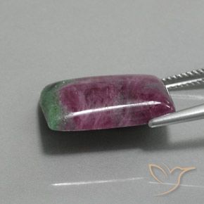 18.36캐럿 천연 다색 루비-Zoisite, 바게트, 불투명체