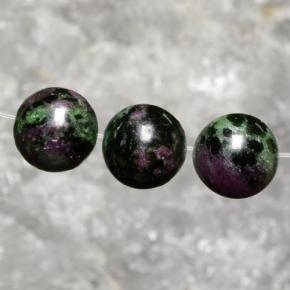 27.63캐럿 천연 멀티컬러 루비 조이사이트 보석, 구형 / 볼, 10.13 mm, 불투명체
