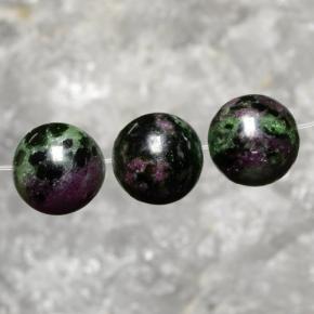 27.63캐럿 천연 멀티컬러 루비 조이사이트 보석, 구형 / 볼, 10.13 mm, 불투명체