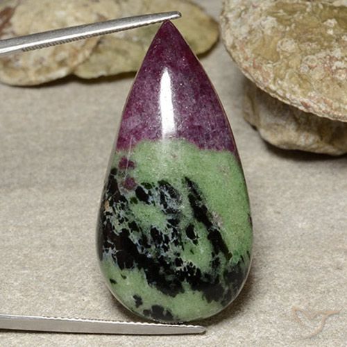 45.46ct 자연스러운 다색 루비-Zoisite, 배 모양, 불투명체