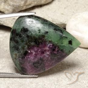38.75캐럿 천연 다색 루비-Zoisite, 배 모양, 불투명체