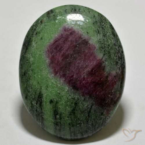 85.53ct 자연스러운 다색 루비-Zoisite, 타원형, 불투명체