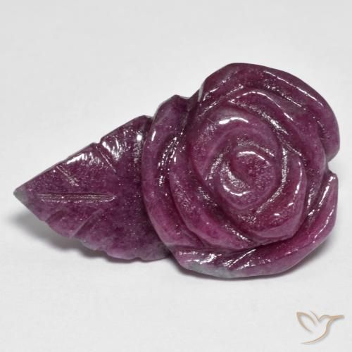 25.65ct 자연스러운 다색 루비-Zoisite, 플라워 컷, 불투명체