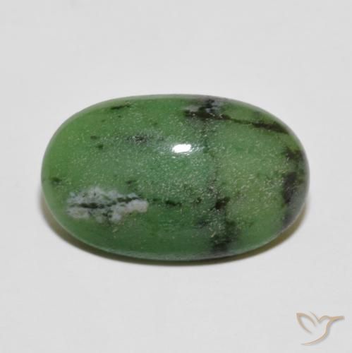 6.23ct 자연스러운 딥그린 루비-Zoisite, 타원형, 불투명체