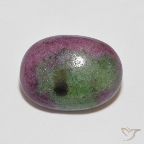 8.89ct 자연스러운 다색 루비-Zoisite, 타원형, 불투명체