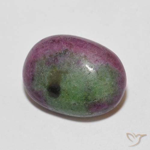 8.89캐럿 천연 다색 루비-Zoisite, 타원형, 불투명체