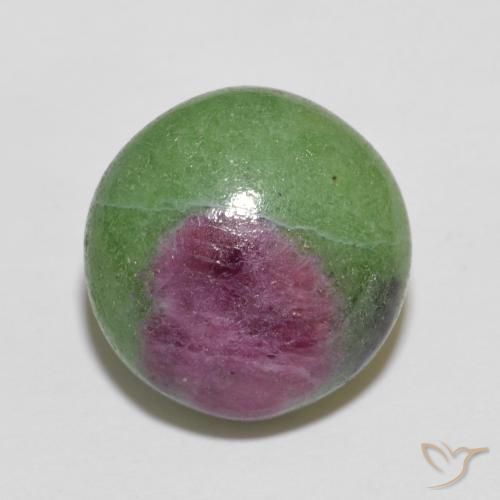 6.36ct 자연스러운 다색 루비-Zoisite, 둥근, 불투명체