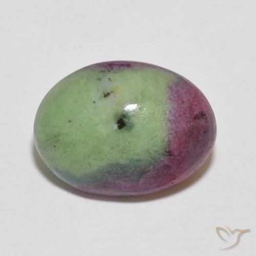 7.21ct 자연스러운 다색 루비-Zoisite, 타원형, 불투명체