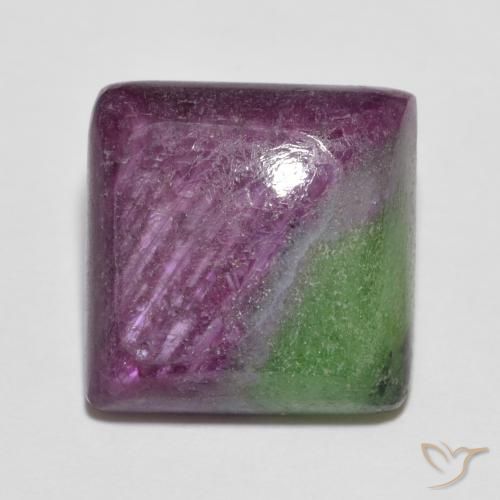 7.66ct 자연스러운 다색 루비-Zoisite, 정사각형, 불투명체