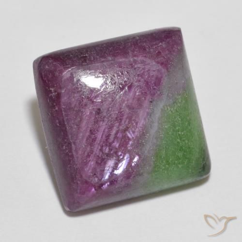 7.66캐럿 천연 다색 루비-Zoisite, 정사각형, 불투명체