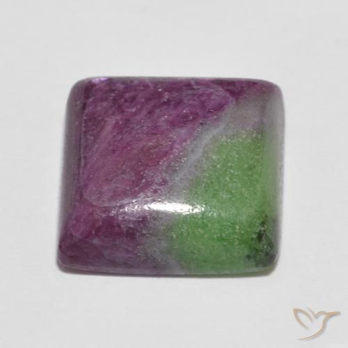 7.66캐럿 천연 다색 루비-Zoisite, 정사각형, 불투명체