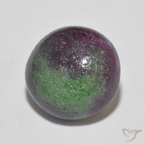 8.90캐럿 천연 다색 루비-Zoisite, 둥근, 불투명체