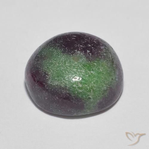 8.90캐럿 천연 다색 루비-Zoisite, 둥근, 불투명체