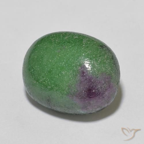 7.84캐럿 천연 다색 루비-Zoisite, 타원형, 불투명체