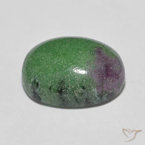 7.84캐럿 천연 다색 루비-Zoisite, 타원형, 불투명체