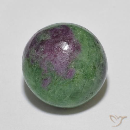 5.39캐럿 천연 멀티컬러 루비 조이사이트, 라운드 컷, 10.18 mm, 불투명체