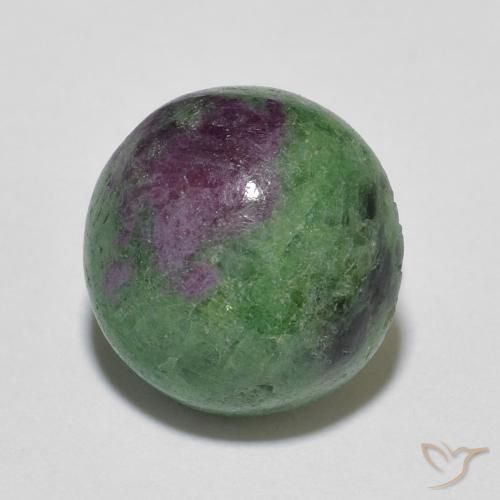 5.39캐럿 천연 멀티컬러 루비 조이사이트, 라운드 컷, 10.18 mm, 불투명체