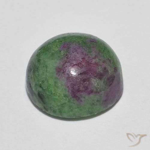 5.39캐럿 천연 멀티컬러 루비 조이사이트, 라운드 컷, 10.18 mm, 불투명체