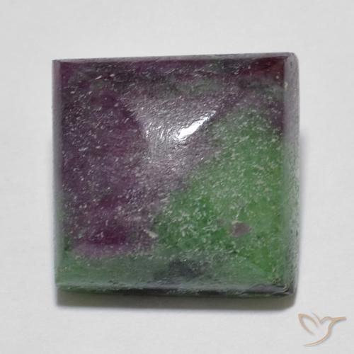 8.06ct 자연스러운 다색 루비-Zoisite, 정사각형, 불투명체