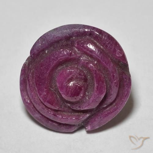 17.52ct 자연스러운 상그리아 퍼플 루비-Zoisite, 플라워 컷, 불투명체
