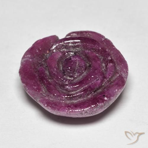 15.77캐럿 천연 Medium Dark-Purple 루비-Zoisite, 플라워 컷, 불투명체
