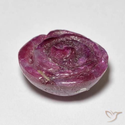 15.60캐럿 천연 Medium Dark-Purple 루비-Zoisite, 플라워 컷, 불투명체