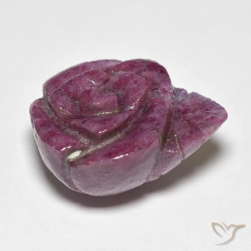 16.73캐럿 천연 Medium Dark-Purple 루비-Zoisite, 플라워 컷, 불투명체