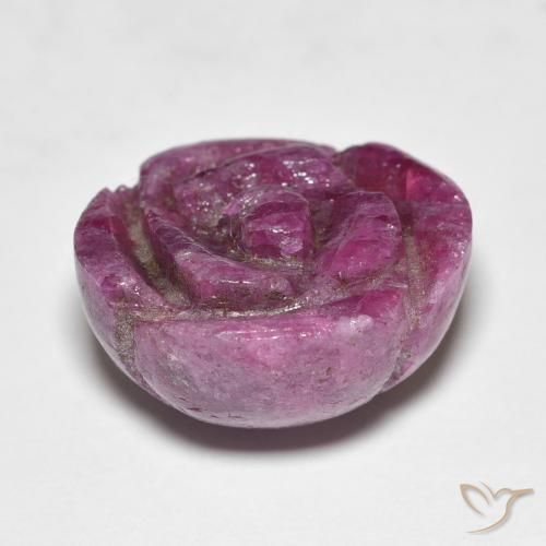 16.66캐럿 천연 Medium Dark-Purple 루비-Zoisite, 플라워 컷, 불투명체