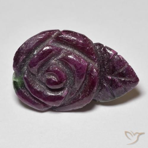 18.51ct 자연스러운 다색 루비-Zoisite, 플라워 컷, 불투명체