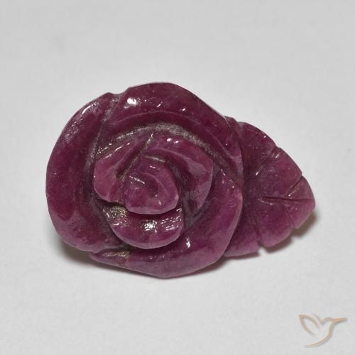 13.85ct 자연스러운 다색 루비-Zoisite, 플라워 컷, 불투명체
