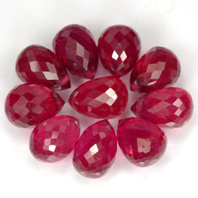 캐럿 천연 레드 루비 보석, 브리올레트, 7.2×4.9 mm, VS-SI