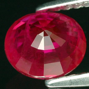 1.39캐럿 천연 핑크 레드 루비, 타원형 컷, 6.5×5.6 mm, VS