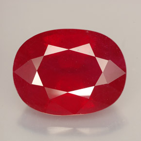 14.27캐럿 천연 레드 루비, 타원형 컷, 16×12.2 mm, VS-SI