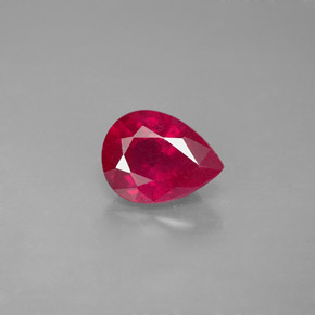 1.49캐럿 천연 핑크 레드 루비, 배 모양, 8×6.1 mm, VS-SI