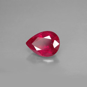 1.49캐럿 천연 핑크 레드 루비, 배 모양, 8×6.1 mm, VS-SI