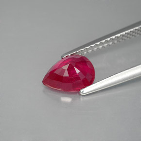 1.49캐럿 천연 핑크 레드 루비, 배 모양, 8×6.1 mm, VS-SI