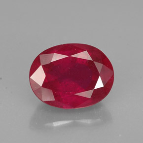 1.93캐럿 천연 핑크 레드 루비, 타원형 컷, 8×6.2 mm, SI