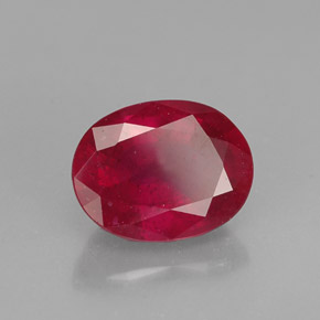 1.93캐럿 천연 핑크 레드 루비, 타원형 컷, 8×6.2 mm, SI