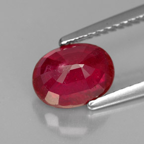 1.93캐럿 천연 핑크 레드 루비, 타원형 컷, 8×6.2 mm, SI
