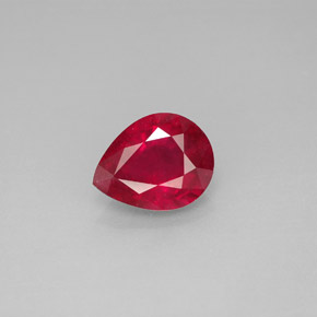1.96캐럿 천연 핑크 레드 루비, 배 모양, 9×7.1 mm, VS-SI