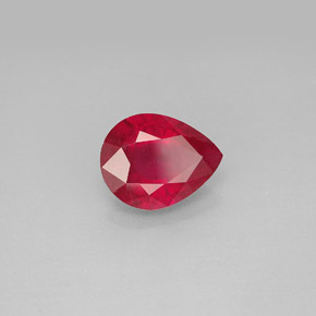 1.96캐럿 천연 핑크 레드 루비, 배 모양, 9×7.1 mm, VS-SI