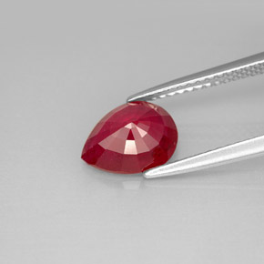 1.96캐럿 천연 핑크 레드 루비, 배 모양, 9×7.1 mm, VS-SI